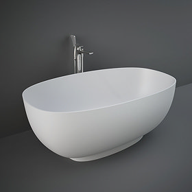 RAK Cloud 1400 x 753mm Freestanding Bath - Matt White Large Image