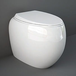 RAK Cloud Rimless Back To Wall Pan + Soft Close Seat - Gloss White Medium Image