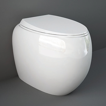 RAK Cloud Rimless Back To Wall Pan + Soft Close Seat - Gloss White  Profile Large Image