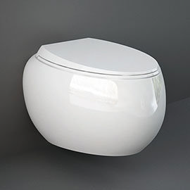 RAK Cloud Rimless Wall Hung Pan + Soft Close Seat - Gloss White Medium Image