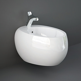 RAK Cloud Wall Hung 1TH Bidet - Gloss White Large Image