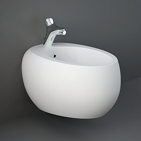 RAK Cloud Wall Hung 1TH Bidet - Matt White Large Image