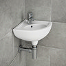 RAK Compact Corner Basin - 1 or 2 Tap Hole Option Large Image
