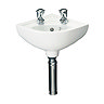 RAK Compact 2 Tap Hole Corner Basin - COMCNRB2 Large Image