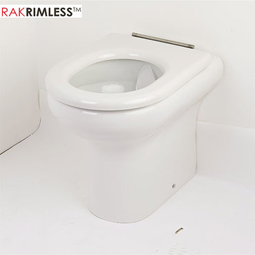 RAK Compact 455mm High Special Needs Rimless Back to Wall Pan (excluding Seat)  Profile Large Image