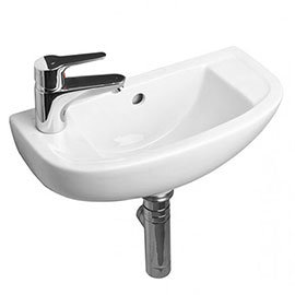 RAK Compact 45cm Slimline Bathroom Basin - 1TH - Left or Right Hand Option Medium Image