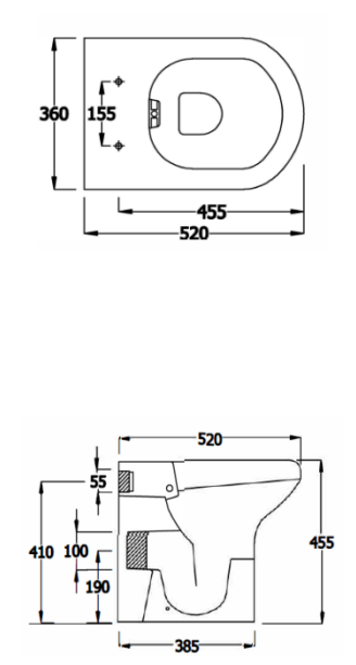 RAK Compact Special Needs BTW Rimless Toilet with Reinforced Ring Seat
