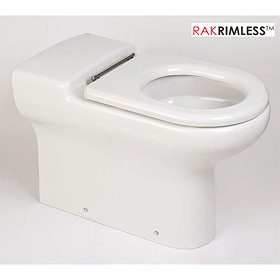 RAK - Compact Special Needs Extended Projection BTW Rimless Toilet with Ring Seat  Large Image