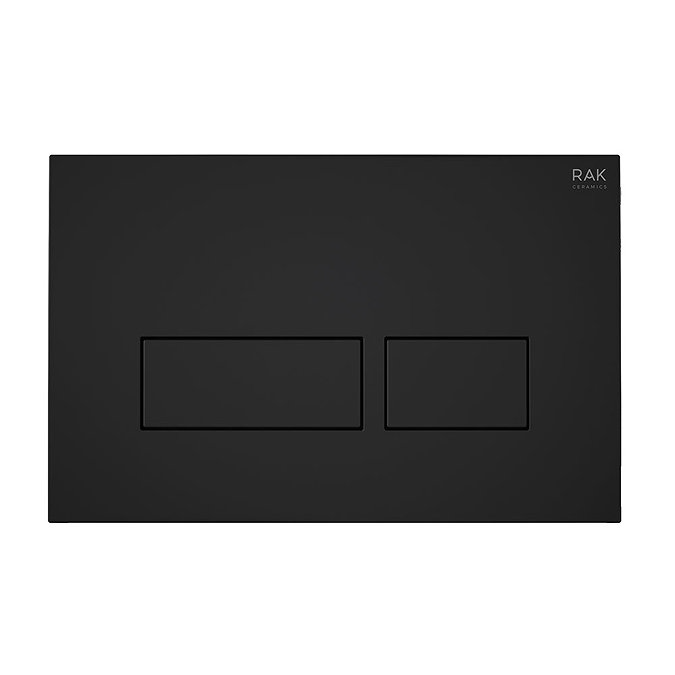 RAK Ecofix Matt Black Dual Flush Plate with Rectangular Buttons Large Image
