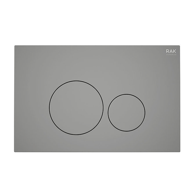 RAK Ecofix Matt Grey Dual Flush Plate with Round Buttons Large Image