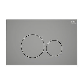 RAK Ecofix Matt Grey Dual Flush Plate with Round Buttons Large Image