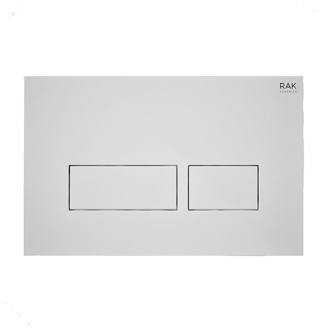 RAK Ecofix Matt White Dual Flush Plate with Rectangular Buttons Large Image