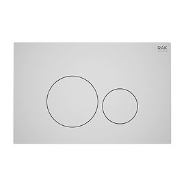 RAK Ecofix Matt White Dual Flush Plate with Round Buttons Large Image