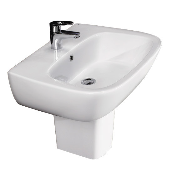 RAK - Elena wall mounted basin and half pedestal - 2 Size Options Large Image