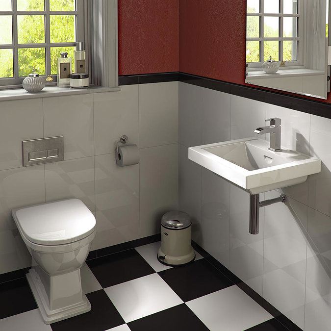 RAK Empire Cloakroom Suite - Back to Wall Pan & 45cm Basin Large Image