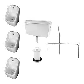 RAK Exposed Urinal Pack with 3 Series 600 Urinal Bowls Large Image
