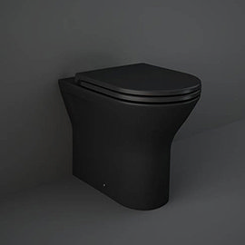 RAK Feeling Rimless Back To Wall Toilet with Soft Close Seat -  Matt Black Medium Image