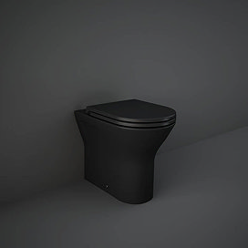 RAK Feeling Rimless Back To Wall Toilet with Soft Close Seat - Matt Black Large Image