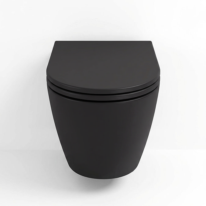 RAK Feeling Rimless Wall Hung Toilet with Soft Close Seat - Matt Black
