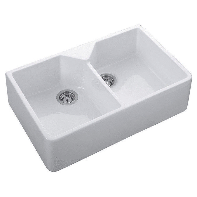 RAK Gourmet 10 Double Bowl Belfast Ceramic Kitchen Sink Large Image