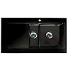 RAK - Gourmet Dream Sink 1 with Waste - 1.5 Bowl - Black Gloss - Left or Right Option Profile Large Image