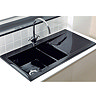 RAK - Gourmet Dream Sink 1 with Waste - 1.5 Bowl - Black Gloss - Left or Right Option Feature Large Image