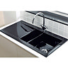RAK - Gourmet Dream Sink 1 with Waste - 1.5 Bowl - Black Gloss - Left or Right Option Large Image