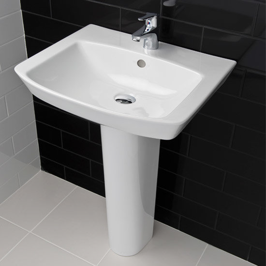 RAK - Highline 4 Piece Bathroom Suite - close coupled WC & basin with pedestal Feature Large Image