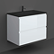 RAK Joy Matt White 800mm 2-Drawer Wall Hung Vanity Unit with Black Basin