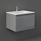 RAK Joy Uno Urban Grey 600mm 1-Drawer Wall Hung Vanity Unit with White Basin