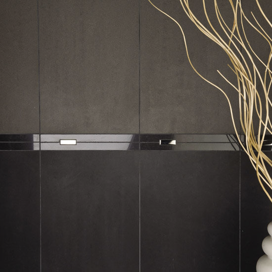 RAK - Listello Black Polished Tile Border with Chrome Glass Inset - 300x48mm - ARM2955 Profile Large Image
