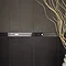 RAK - Listello Black Polished Tile Border with Chrome Glass Inset - 300x48mm - ARM2955 Profile Large Image