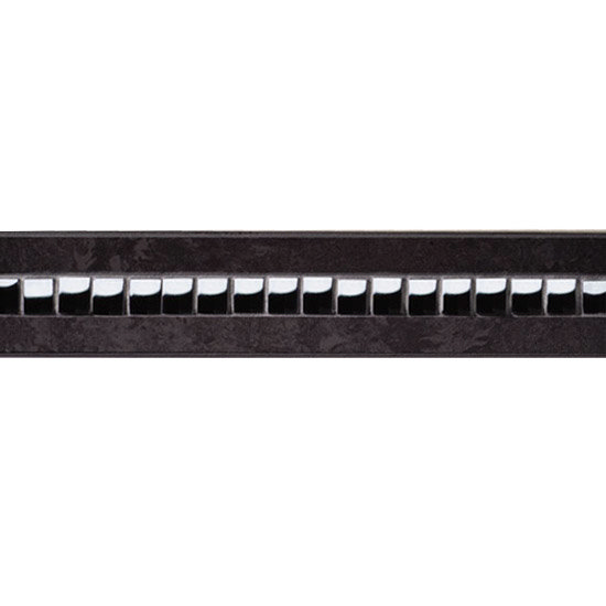 RAK - Listello Black Polished Tile Border with Chrome Glass Inset - 300x49mm - ARM2957 Large Image