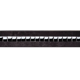 RAK - Listello Black Polished Tile Border with Chrome Glass Inset - 300x49mm - ARM2957 Large Image