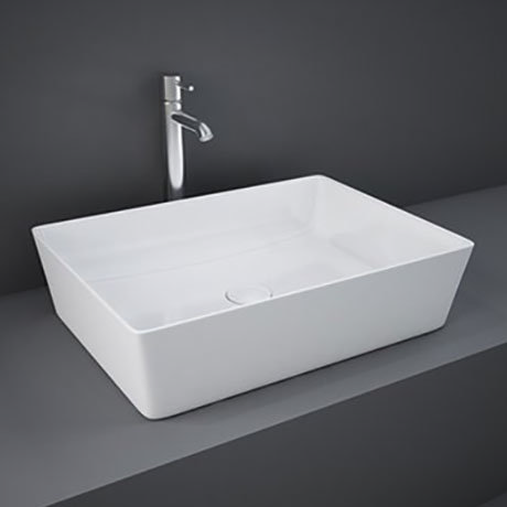 RAK Feeling 500 x 360mm 0TH Rectangular Counter Top Basin - FEECT5000AWHA Large Image