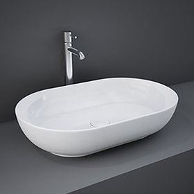 RAK Feeling 550 x 350mm 0TH Oval Counter Top Basin - FEECT5500AWHA Large Image