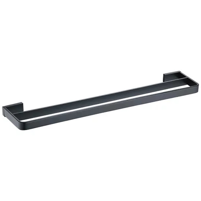 RAK Moon Black Double Towel Rail Large Image