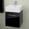 RAK - Nova Wall Hung Drawer Cabinet with Ceramic Basin - Glossy Black Profile Large Image