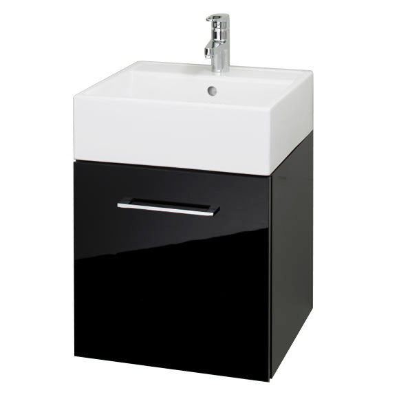 RAK - Nova Wall Hung Drawer Cabinet with Ceramic Basin - Glossy Black Large Image
