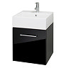 RAK - Nova Wall Hung Drawer Cabinet with Ceramic Basin - Glossy Black Large Image