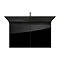 RAK - Opulence 1000mm Wall Hung Cabinet with Basin & Porcelain Waste - Black Gloss Large Image