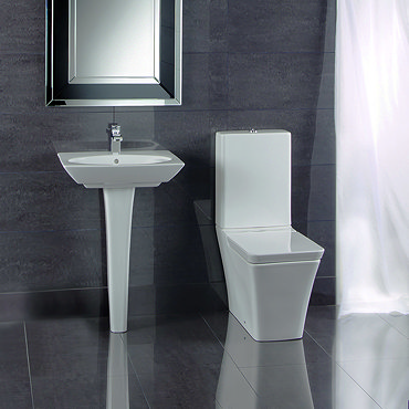 RAK Opulence 4-Piece Set -Toilet & 58cm Hers Basin - 1TH - White Profile Large Image