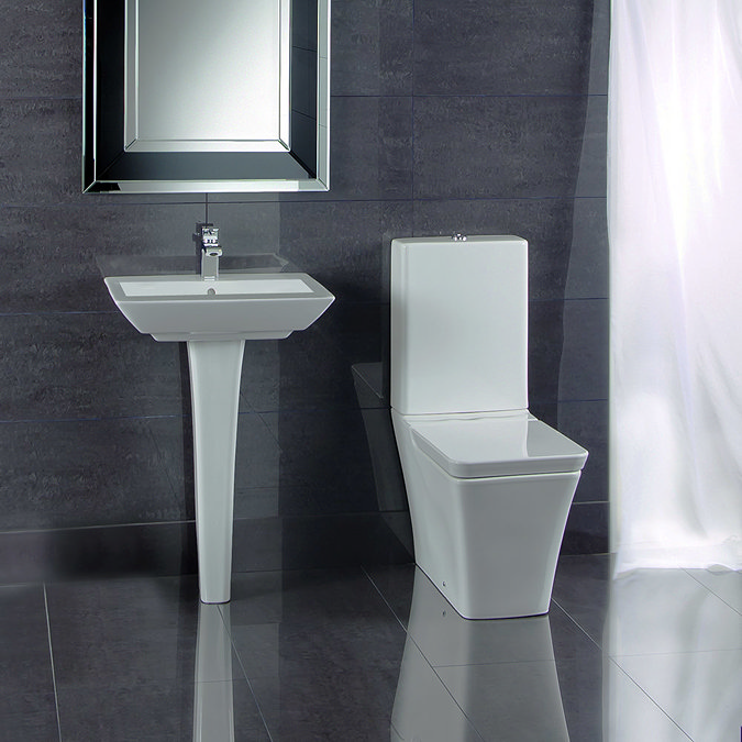 RAK Opulence 4-Piece Set -Toilet & 58cm His Basin - 1TH - White Large Image