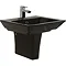 Rak Opulence 58cm His Wash Basin with Half Pedestal - Black Large Image