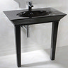 RAK - Opulence 100cm Her Console Basin with Porcelain Waste & Legs - Black Profile Large Image