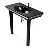 RAK - Opulence 100cm Her Console Basin with Porcelain Waste & Legs - Black Large Image
