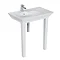 RAK - Opulence 80cm Her Offset Console Basin with Porcelain Waste & Legs - White Feature Large Image