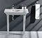 RAK - Opulence 80cm Her Offset Console Basin with Porcelain Waste & Legs - White Large Image