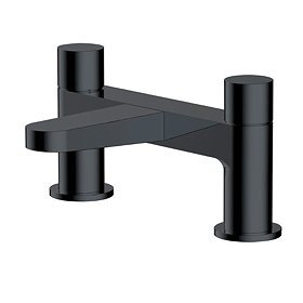 RAK - Petit Round Deck Bath Filler Matt Black - RAKPER3004B Large Image