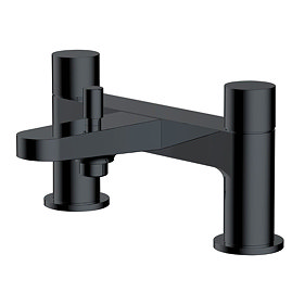 RAK - Petit Round Deck Bath Shower Mixer Matt Black - RAKPER3005B Large Image